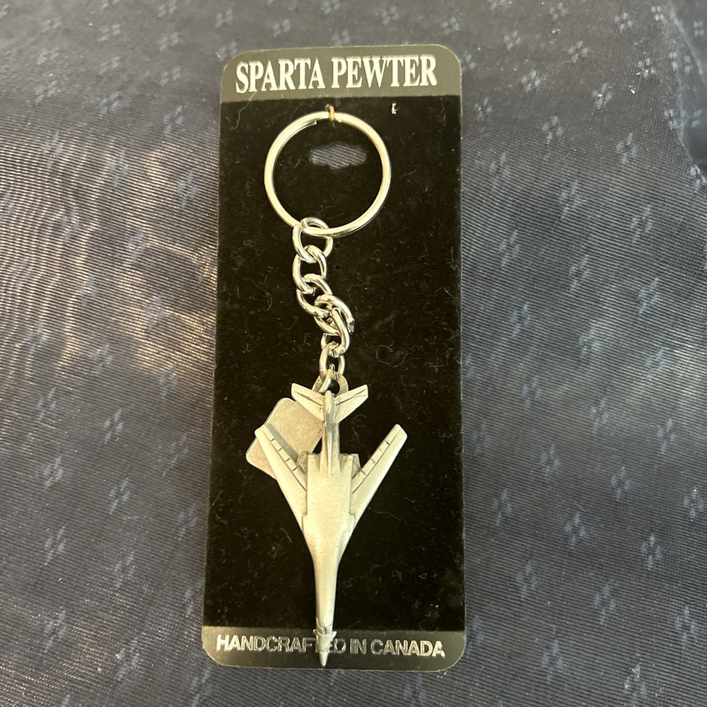 Sparta Pewter Park Plaza Airplane Keychain